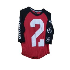Nike Air Jordan Mid Sleeve Shirt #23 Red/blk Mens Medium